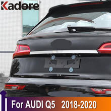 For Audi Q5 2018 2019 2020 Carbon Fiber Chrome Rear Trunk Lid Cover Trim Car Accessories Tailgate Boot Strip Car decoration 2024 - buy cheap