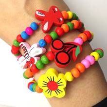 24pcs Kids Lovely Wood Beads Bracelets Wristbands 12 design Mix Wholesale Children Birthday Party Favor 2024 - buy cheap