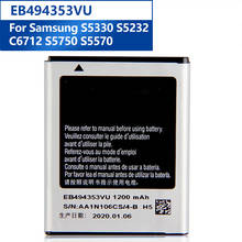 Bateria de substituição EB494353VU Para Samsung S5330 S5232 C6712 S5750 S5570 i559 EB494353VA Substituição 1200mAh Bateria Do Telefone 2024 - compre barato