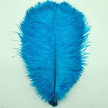 Wholesale 10 Pcs/Lot Ostrich Feathers For Crafts 15-75CM Carnival Costumes Party Home Wedding DIY Decorations Lake Blue Plumes 2024 - buy cheap