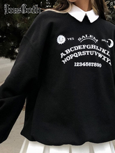 Insgoth moletom gótico manga longa feminino, casaco com capuz estampa grunge preta e chique estilo harajuku moda urbana, outono 2024 - compre barato