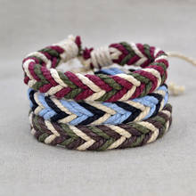 Бразильские плетеные веревочные браслеты для женщин, плетеные винтажные браслеты из хлопка, Прямая поставка для мужчин и женщин 2024 - купить недорого