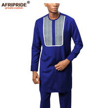 2019 африканская одежда для мужчин Дашики спортивный костюм с длинным рукавом рубашки с принтом + брюки из Анкары этнический комплект наряд AFRIPRIDE A1916054 2024 - купить недорого