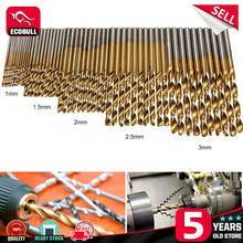 50pcs High Speed Steel Twist Drill 1.0/1.5/2.0/2.5/3.0mm Titanium Coated HSS Drill Woodworking Hand Tools Drill Bit Set 2024 - buy cheap