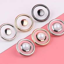 2pcs/lot Metal Edge Transparent Buttons with Shank Round Buttons 20mm 30mm Black Gold Silver for Clothing Sewing Accessories 2024 - buy cheap
