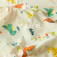 All Cotton Fabric Double Cotton Crepe Dinosaur Pajama Cartoon Fabric 2024 - buy cheap