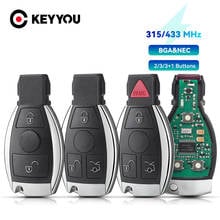 KEYYOU BGA стиль дистанционный умный ключ для автомобиля 315 МГц/433 МГц для MB Mercedes BENZ E S 2 поддерживает оригинальный NEC BGA Fob 2/3 кнопки 2024 - купить недорого