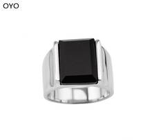 925 silver domineering obsidian men's fashion finger ring 2024 - buy cheap