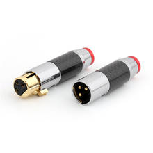 1 комплект, 3-контактный разъем XLR, Штекерный разъем для микрофона, электрический адаптер для аудиокабеля, черный, красный, углеродное волокно 2024 - купить недорого