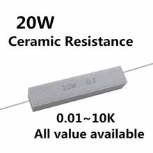 1pcs 20W 7.5 8 8.2 10 12 15 16 18 ohm 7.5R 8R 8.2R 10R 12R 15R 18R Ceramic Cement Power Resistance Resistor 20W 5% 2024 - buy cheap