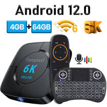 Transpeed Android 10.0 TV Box Voice Assistant 6K 3D Wifi 2.4G&5.8G 4GB RAM 32G 64G Media player Very Fast Box Top Box 2024 - купить недорого