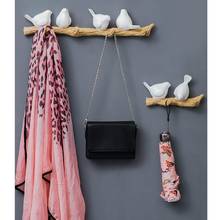 Wall Mount Coat Rack Resin Birds On tree Branch Hanger Hat Keys Towel Hook for Home Wall Rack Decoration 2024 - buy cheap