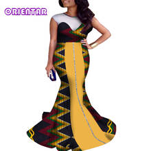 Модные африканские платья для женщин, высокая талия, длинное платье макси, Африканский принт, женское вечернее платье для вечеринки, Анкара, платье размера плюс, WY5775 2024 - купить недорого