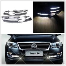 Par de luces LED DRL para coche, luces de circulación diurna impermeables con arnés, para VW Passat B6, 2006, 2007, 2008, 2009, 2010, 2011 2024 - compra barato