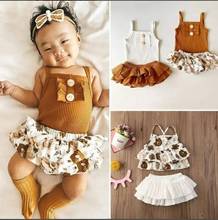 Infant Baby Girl Sleeveless Sling Tops Romper Tulle Tutu Skirt Dress Clothes Sunsuit Beach Costume Floral Tank Ruffles Vestidos 2024 - buy cheap