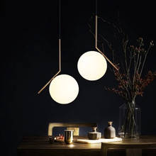 Modern Pendant Light Bar Restaurant Spherical Hanging Lamps Bedroom Glass Led Pendant Lamps Single Decorative Light Fixtures 2024 - buy cheap
