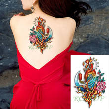 Tatuagem temporária à prova dwaterproof água adesivo phoenix peônia flor lua lanterna planeta falso tatto flash tatoo corpo arte para menina 2024 - compre barato
