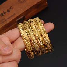 Pulseira de ouro opcável para mulheres, pulseira etíope de casamento, joia, bracelete de ouro com pingentes 2024 - compre barato
