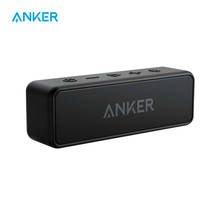 Caixa de som portátil Anker Soundcore 2, melhoria de graves, bateria para 24 horas de música, Bluetooth sem fio com alcance de 66 ft, resistência a água IPX7 2024 - compre barato