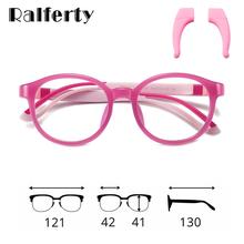 Ralferty Children's Glasses Silicone Myopia Optic Frame Pink Round Spectacles Eye Protection Computer Glasses Blue Light D5118 2024 - buy cheap