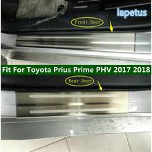 Lapetus-placa de desgaste de puerta interior, Protector de alféizar de puerta, embellecedor de cubierta de Panel de decoración, 4 piezas, apto para Toyota Prius Prime PHV 2017 2018 2024 - compra barato