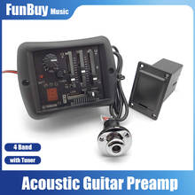 4-Bands Acoustic Guitar Preamp Folk Guitarra EQ Equalizer YMH Piezo Pickup with Tuner System Brass Endpin Jack for Folk Guitarra 2024 - buy cheap