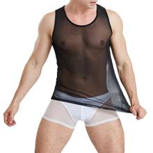 CLEVER-MENMODE Men Vest Man Slim Sleeveless Undershirt Sexy Top Tanks Boxer Transparent Underwear Set Lingerie Singlet Elastic 2024 - buy cheap