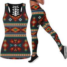 2022 sexy flower skull print leggings+tops sports suit female sports workout fashion high waist leggings running fitness pants 2024 - buy cheap