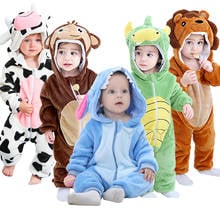 Macacão infantil de panda, roupa de inverno para meninos, fantasia de halloween e natal, macacão kigurumi 2024 - compre barato
