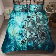 Bedclothes US CalifKing Bed In A Bag Bedding Set Luxury Queen Size Comforter Sets Green Background Duvet Cover Set Ropa De Cama 2024 - buy cheap