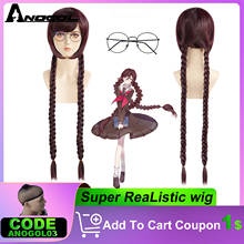 ANOGOL Synthetic Wig Danganronpa Dangan-Ronpa Toko Fukawa 38" Long Purple Double Braided Cosplay Wig for Halloween Costume Party 2024 - buy cheap