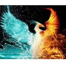 Um azul ouro phoenix animal 50x65cm pintura digital por números arte da parede moderna pintura em tela presente original decoração para casa 40x50cm 2024 - compre barato