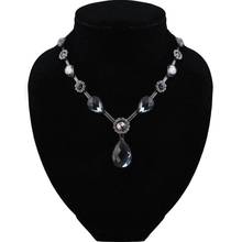 Trendy Crystal Statement Necklace for Women Summer Style Black Color Chain Rhinestone Pendant Jewelry for Gift Party 2024 - buy cheap