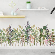 New Flower Green Grass Baseboard Wall Stickers Skirting for Balcony Living Room Mural Art Home Decoration PVC Wall Decal 2024 - buy cheap