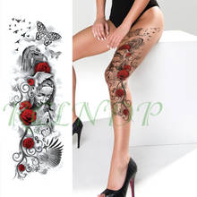 Водонепроницаемая временная татуировка наклейка роза Ангел крылья птица бабочка лоза полная рука временная татуировка флэш-тату для мужчин женщин Девушка 2024 - купить недорого