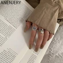 ANENJERY Silver Color Smiling Face Tassel Thai Silver Ring Double Layer Open Ring For Women Jewelry Gifts S-R761 2024 - buy cheap