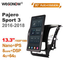 Tesla-sistema multimídia para autos, 13.3 polegadas, android 10, com rotação automática, rádio, navegação gps, para mitsubishi pajero sport 2012-2015 2024 - compre barato