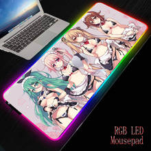 MRGBEST Sexy Anime Girl Gaming Computer Mousepad RGB Large Gamer XXL Mouse Carpet Big Pad PC Desk Play Mat with Backlit 2024 - buy cheap