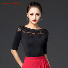 Latin Dance Clothes Female Adult Sexy Top Profession Performance Clothing New Ballroom Samba Cha Cha Dancing Shirt Black 2024 - buy cheap