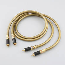 Novo par de alta qualidade cabo de áudio alta fidelidade cardas hexlink ouro 5-c com fibra carbono rca plug rca conector cabo 2024 - compre barato