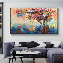 Pintura en lienzo moderna para decoración del hogar, carteles e impresiones de paisaje natural y flores de árbol e imágenes artísticas de pared para sala de estar 2024 - compra barato