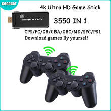 Mini controle para videogame, sem fio, usb, console de vídeo game 3d para 16bit md 3550, clássico, 64bit, mini controle retrô, saída hd, dois jogadores 2024 - compre barato