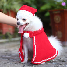 Fantasia de natal para cães e gatos, 1 conjunto com capa, roupa para halloween, pequeno, ano novo, acessório engraçado para animais de estimação 2024 - compre barato
