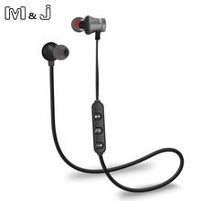 M&J Bass Bluetooth Earphone Wireless Headphones With Mic Magnetic In Ear Earbuds Headset For Mobile Phone Sports 2024 - buy cheap