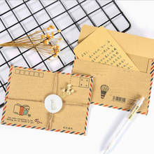120pcs Vintage Kraft Paper Envelopes for Business Invitations Postcard Letter Wallet Envelope for Gift Air Mail Stationery 2024 - buy cheap