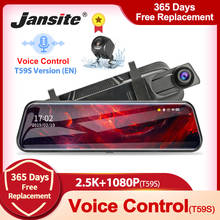 Jansite 10 inches 2.5K Car DVR Touch Screen Stream Media Dual Lens Video Recorder Rearview mirror Dash cam Front and Rear camera 2024 - купить недорого