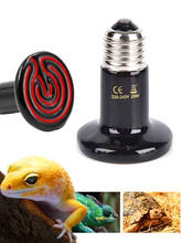 Лампа нагревательная для рептилий, Черный Инфракрасный Керамический Излучатель, лампа-Брудер для домашних животных 220-240 В, Сенсорная лампа для клетки-Хамелеона, емкость для змеи 2024 - купить недорого