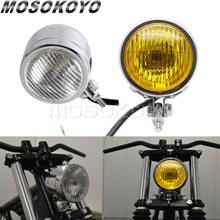 4.5" Custom Headlight Bullet Motorcycle Headlamp Amber H4 12V Light For Harley Honda Chopper Bobber Cafe Racer Running Lights 2024 - buy cheap