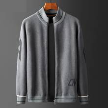 Chaqueta de punto de cuello mandarín para hombre, cárdigan grueso, informal, suelto, 4XL talla grande, Otoño, nueva moda 2024 - compra barato