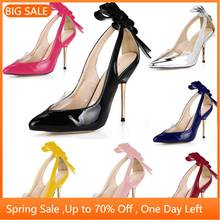 CHMILE CHAU Sexy Party Shoes Women Pointed Toe Stiletto High Heels Bowtie Ladies Pumps Zapatos Mujer Plus Sizes 10 3845D-7d 2024 - buy cheap